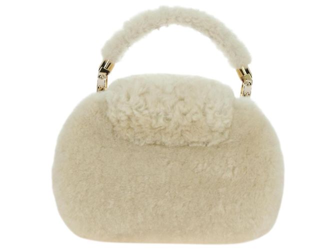 LOUIS VUITTON LV SKI Cozygram Capucines MINI Borsa in Lana Beige M26324 Auth LNZ969SM Monogramma - vista 2