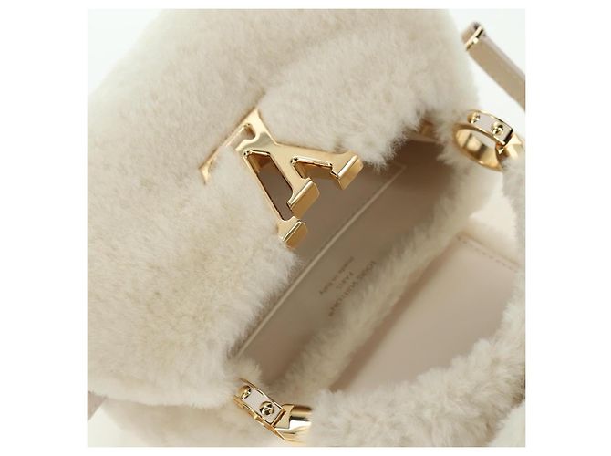 LOUIS VUITTON LV SKI Cozygram Capucines MINI Borsa in Lana Beige M26324 Auth LNZ969SM Monogramma - vista 23