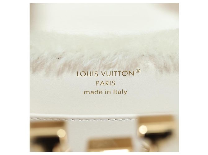 LOUIS VUITTON LV SKI Cozygram Capucines MINI Borsa in Lana Beige M26324 Auth LNZ969SM Monogramma - vista 24