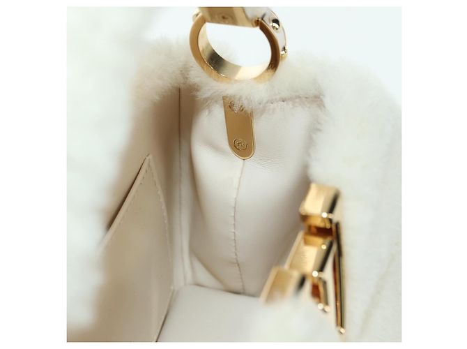 LOUIS VUITTON LV SKI Cozygram Capucines MINI Borsa in Lana Beige M26324 Auth LNZ969SM Monogramma - vista 26
