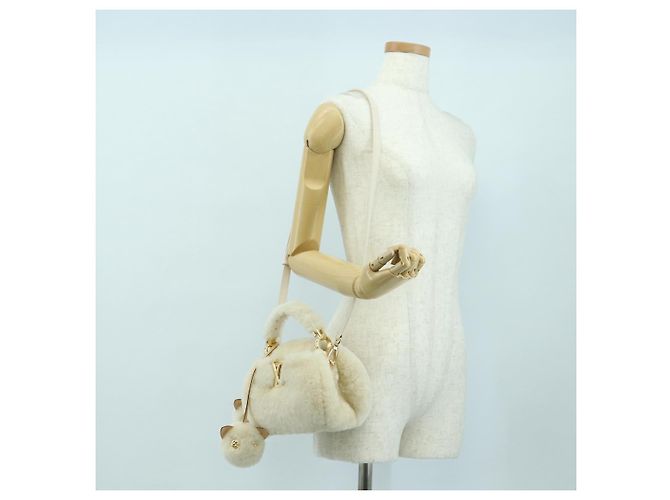 LOUIS VUITTON LV SKI Cozygram Capucines MINI Borsa in Lana Beige M26324 Auth LNZ969SM Monogramma - vista 31