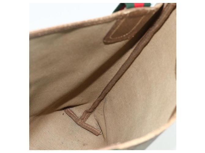 Borsa tote Gucci GG Supreme Web Sherry Line in PVC beige 40 02 003 Auth ep14026 - vista 18