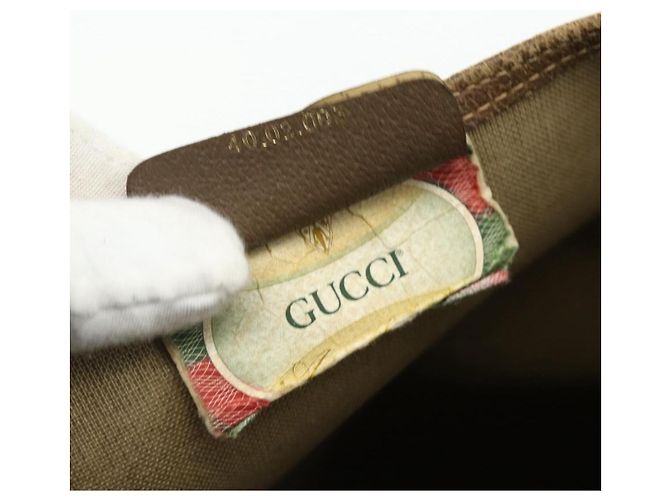Borsa tote Gucci GG Supreme Web Sherry Line in PVC beige 40 02 003 Auth ep14026 - vista 20