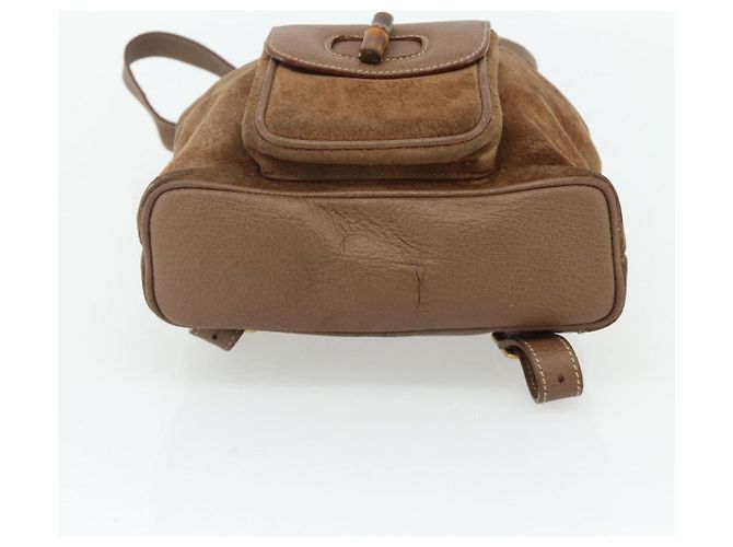 Bamboo Zaino in Bambù GUCCI Camoscio Marrone Oro 003 3444 0030 Auth ep14134 D'oro - vista 11