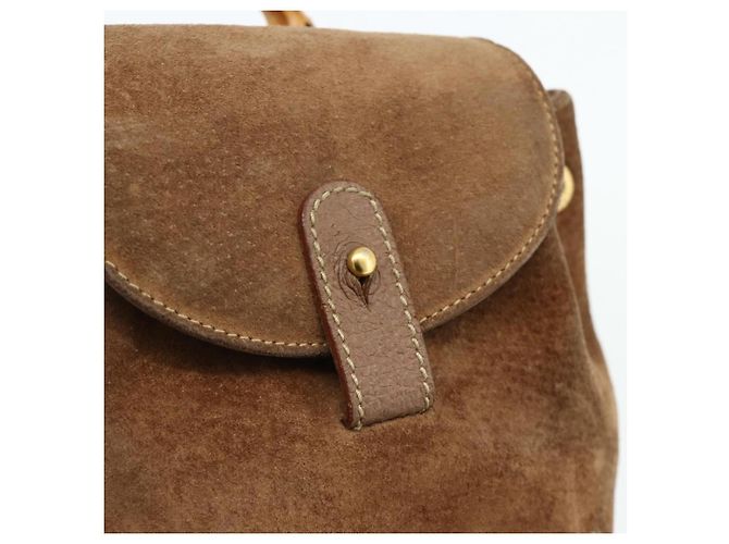 Bamboo Zaino in Bambù GUCCI Camoscio Marrone Oro 003 3444 0030 Auth ep14134 D'oro - vista 17
