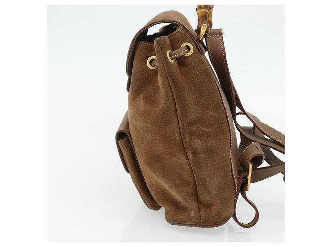 Bamboo Zaino in Bambù GUCCI Camoscio Marrone Oro 003 3444 0030 Auth ep14134 D'oro - vista 5