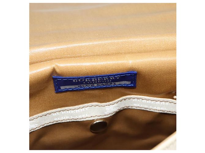 Burberry Blue Label Schultertasche aus Canvas Beige Silber Authentisch 176617 - Ansicht 11