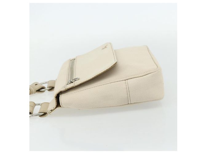 Burberry Blue Label Schultertasche aus Canvas Beige Silber Authentisch 176617 - Ansicht 3