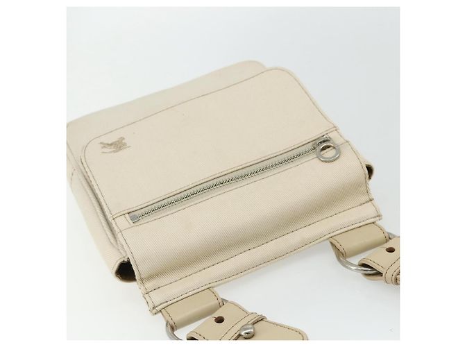 Burberry Blue Label Schultertasche aus Canvas Beige Silber Authentisch 176617 - Ansicht 6