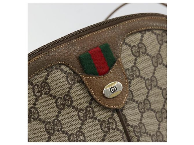 Borsa Sherry Line GG Supreme Web di GUCCI in PVC beige e oro 98 02 047 Auth ep14179 D'oro - vista 14