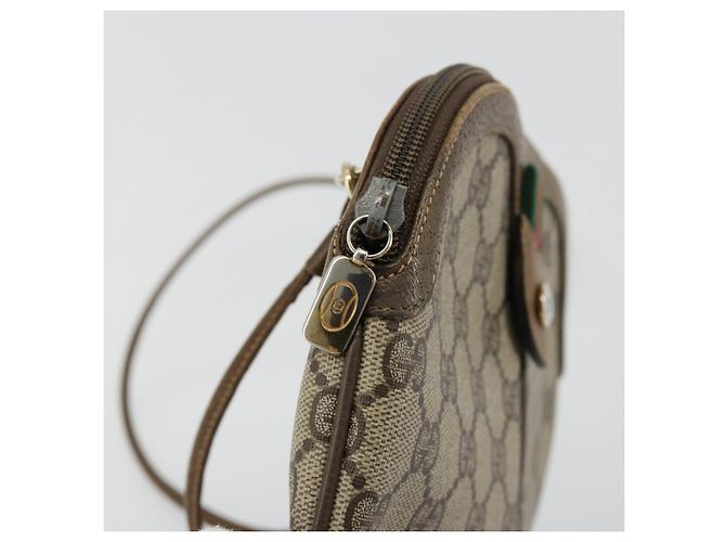 Borsa Sherry Line GG Supreme Web di GUCCI in PVC beige e oro 98 02 047 Auth ep14179 D'oro - vista 15