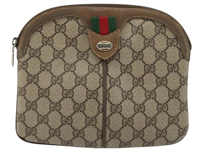 Borsa Sherry Line GG Supreme Web di GUCCI in PVC beige e oro 98 02 047 Auth ep14179 D'oro - vista 2