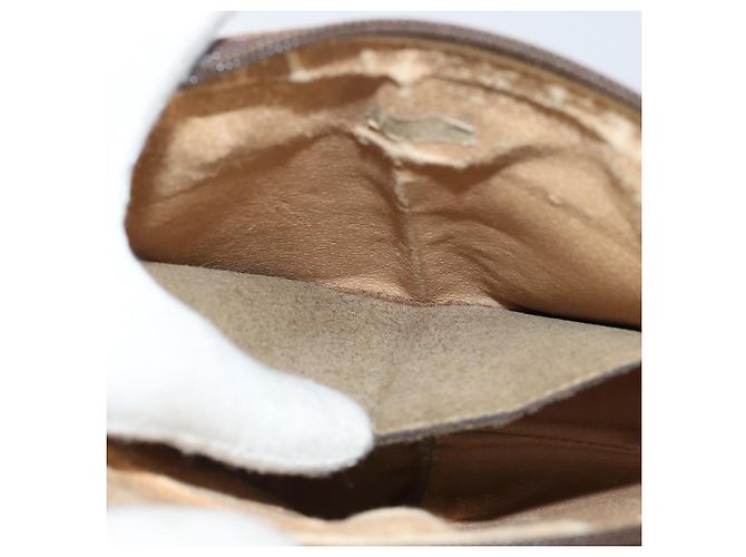 Borsa Sherry Line GG Supreme Web di GUCCI in PVC beige e oro 98 02 047 Auth ep14179 D'oro - vista 20