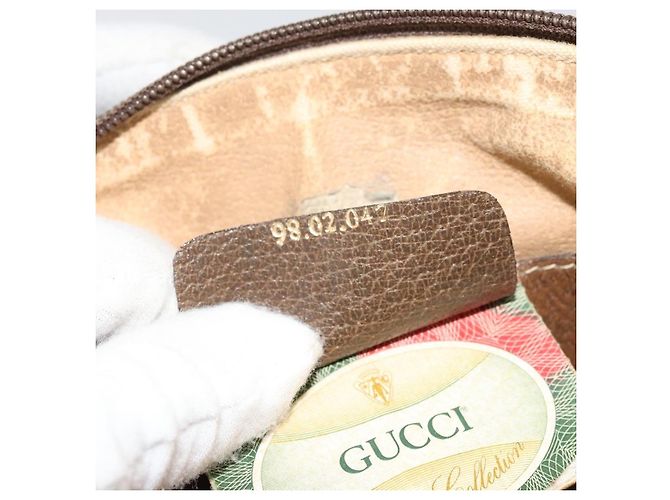 Borsa Sherry Line GG Supreme Web di GUCCI in PVC beige e oro 98 02 047 Auth ep14179 D'oro - vista 21