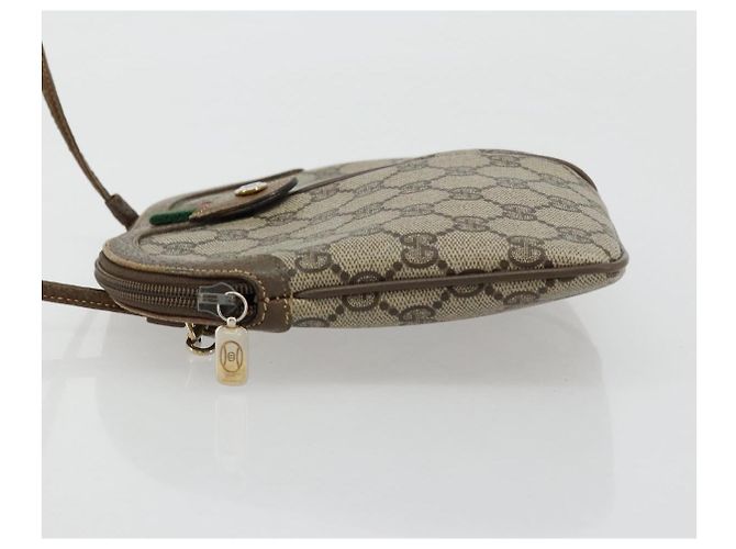 Borsa Sherry Line GG Supreme Web di GUCCI in PVC beige e oro 98 02 047 Auth ep14179 D'oro - vista 5