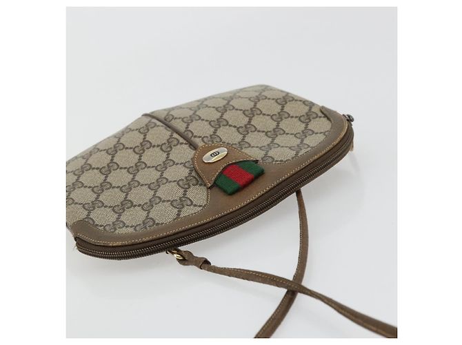 Borsa Sherry Line GG Supreme Web di GUCCI in PVC beige e oro 98 02 047 Auth ep14179 D'oro - vista 6
