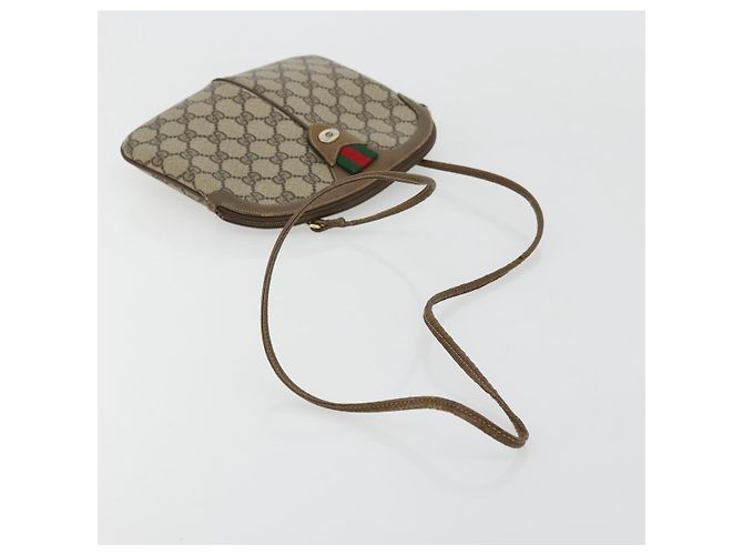 Borsa Sherry Line GG Supreme Web di GUCCI in PVC beige e oro 98 02 047 Auth ep14179 D'oro - vista 7