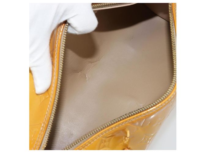 LOUIS VUITTON Borsa a Mano Monogram Vernis Bedford Beige M91006 LV Auth 176970 - vista 11