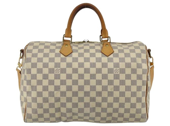 LOUIS VUITTON Borsa a Mano Speedy Bandoulière 35 Damier Azur N41372 Auth LV 175852 - vista 13