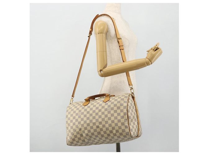 LOUIS VUITTON Borsa a Mano Speedy Bandoulière 35 Damier Azur N41372 Auth LV 175852 - vista 23