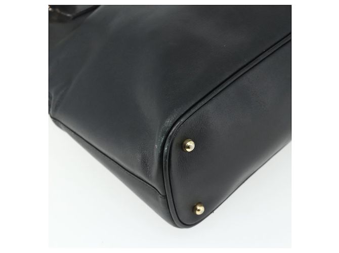 Bolso de mano de cuero Gucci Bamboo 2 piezas Negro Oro 000 1448 0289 Auth bs34727 Dorado - vista 15