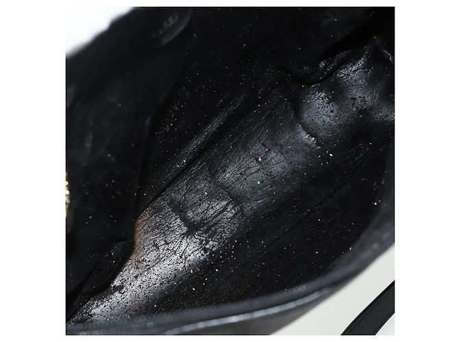 Bolso de mano de cuero Gucci Bamboo 2 piezas Negro Oro 000 1448 0289 Auth bs34727 Dorado - vista 18