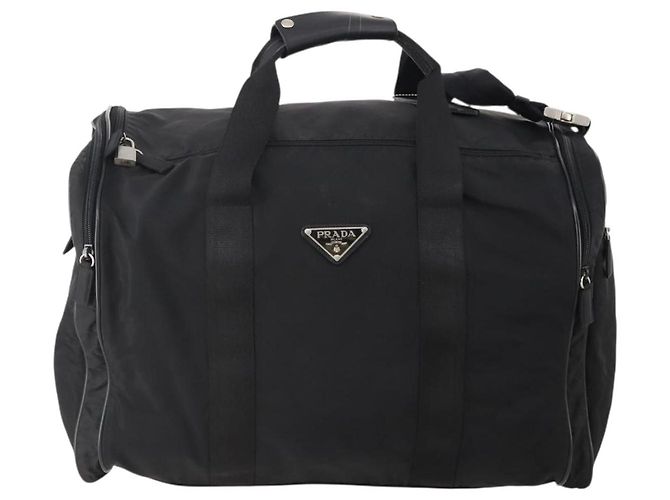 Borsa Boston PRADA in nylon 2 in 1 nera argento autentica YKZ331 Nero - vista 13