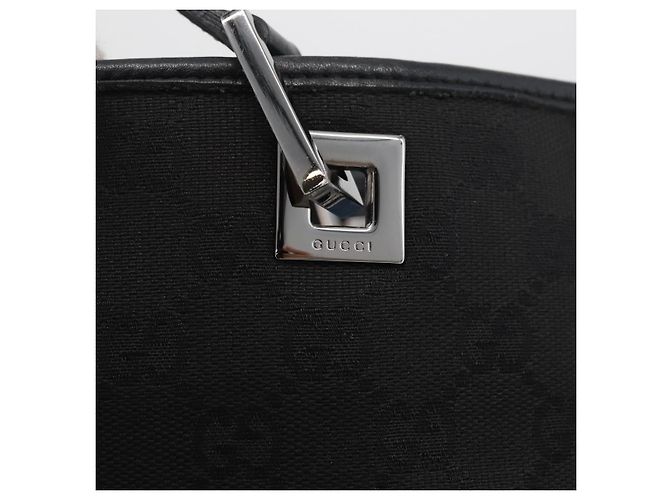 Borsa a mano in tela GG Gucci Nera Argento 31243 Auth ep14335 Nero - vista 14