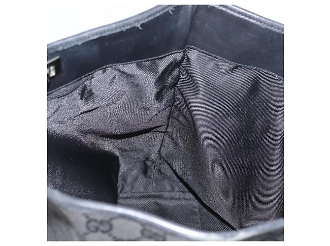 Borsa a mano in tela GG Gucci Nera Argento 31243 Auth ep14335 Nero - vista 17
