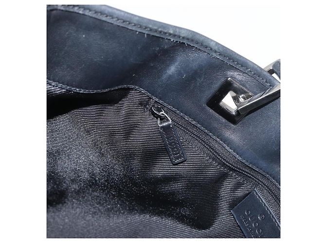 Borsa a mano in tela GG Gucci Nera Argento 31243 Auth ep14335 Nero - vista 19