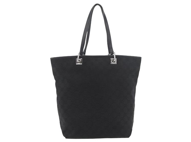 Borsa a mano in tela GG Gucci Nera Argento 31243 Auth ep14335 Nero - vista 2