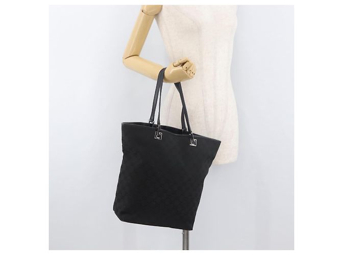 Borsa a mano in tela GG Gucci Nera Argento 31243 Auth ep14335 Nero - vista 22