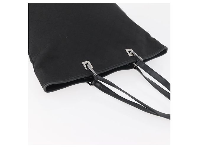 Borsa a mano in tela GG Gucci Nera Argento 31243 Auth ep14335 Nero - vista 6