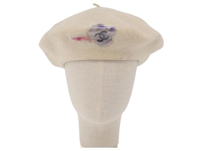 Cappello in Lana Avorio CC Auth 176876A di CHANEL Crudo - vista 2