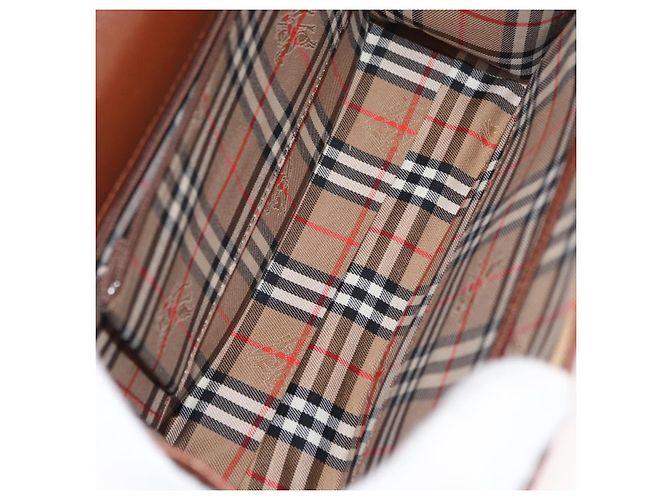 Borsa a mano Burberry in pelle 2 vie marrone argento autentica ep14396 - vista 12