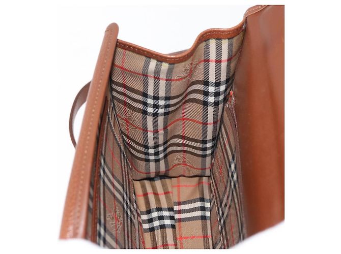 Borsa a mano Burberry in pelle 2 vie marrone argento autentica ep14396 - vista 21