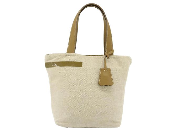 PRADA Borsa a Mano Sports Line Tela Beige Argento Auth bs34685 - vista 13