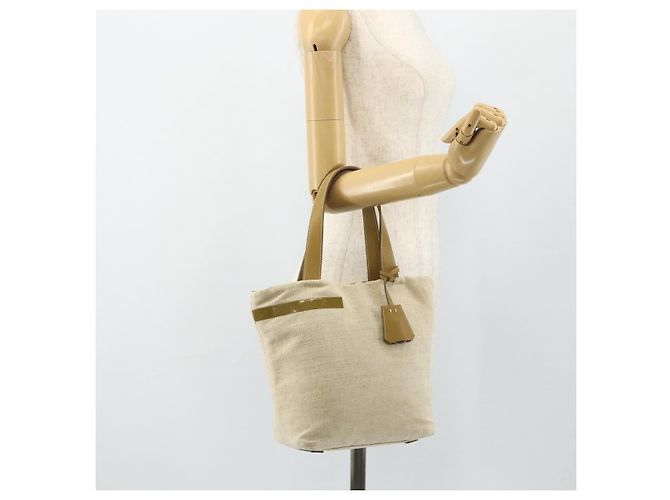 PRADA Borsa a Mano Sports Line Tela Beige Argento Auth bs34685 - vista 24