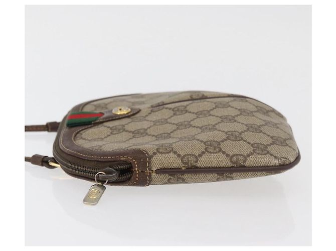 Borsa a Spalla Gucci GG Supreme Web Sherry Line PVC Beige 904 02 047 Auth 176686 - vista 5