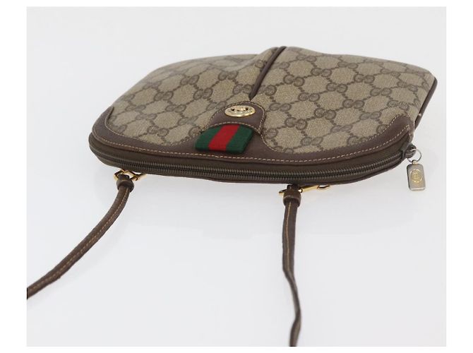 Borsa a Spalla Gucci GG Supreme Web Sherry Line PVC Beige 904 02 047 Auth 176686 - vista 6