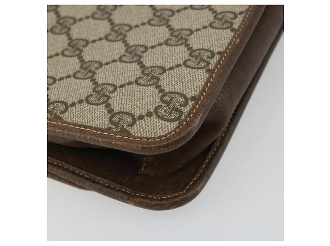 Borsa a Spalla Gucci GG Supreme Web Sherry Line PVC Beige Oro Auth BA12265 D'oro - vista 13