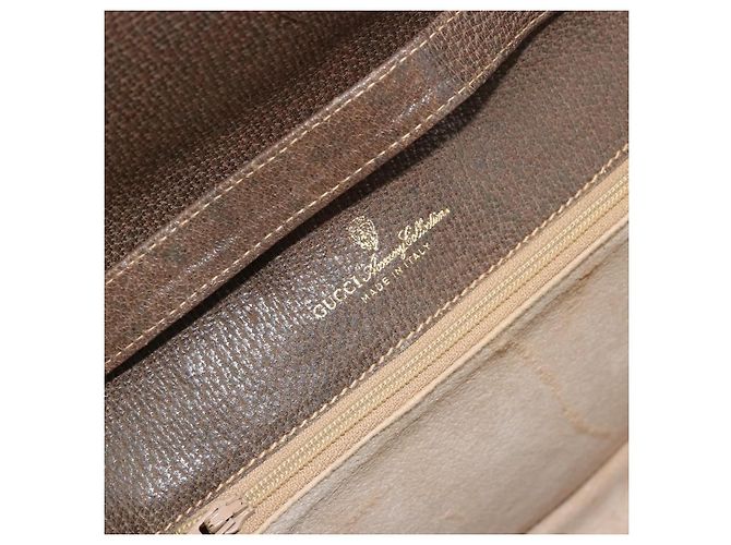 Borsa a Spalla Gucci GG Supreme Web Sherry Line PVC Beige Oro Auth BA12265 D'oro - vista 16
