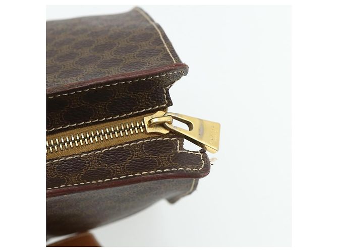 Céline Borsa tote in tela Macadam CELINE in pelle PVC marrone oro Auth ka4109 D'oro - vista 10