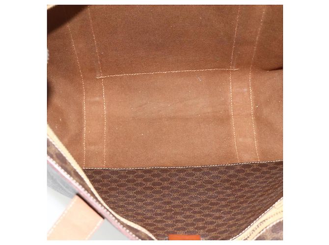 Céline Borsa tote in tela Macadam CELINE in pelle PVC marrone oro Auth ka4109 D'oro - vista 11