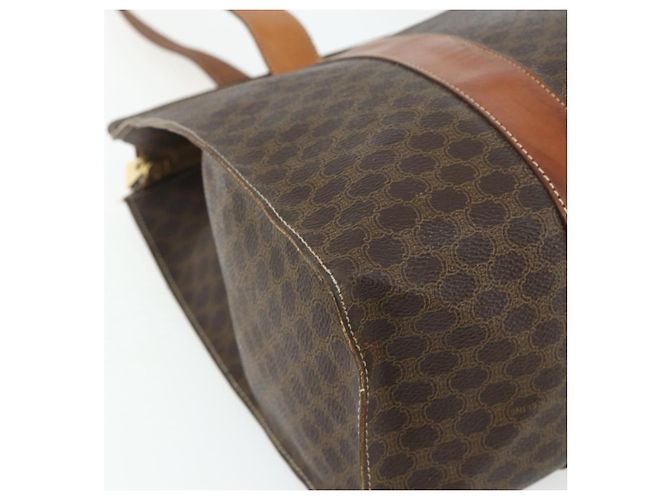 Céline Borsa tote in tela Macadam CELINE in pelle PVC marrone oro Auth ka4109 D'oro - vista 14