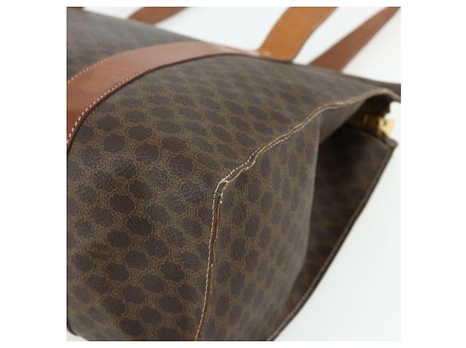Céline Borsa tote in tela Macadam CELINE in pelle PVC marrone oro Auth ka4109 D'oro - vista 15