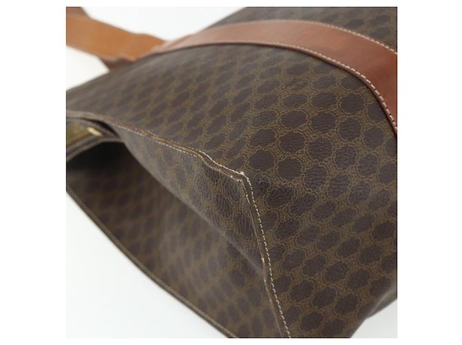 Céline Borsa tote in tela Macadam CELINE in pelle PVC marrone oro Auth ka4109 D'oro - vista 16