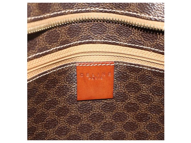 Céline Borsa tote in tela Macadam CELINE in pelle PVC marrone oro Auth ka4109 D'oro - vista 17