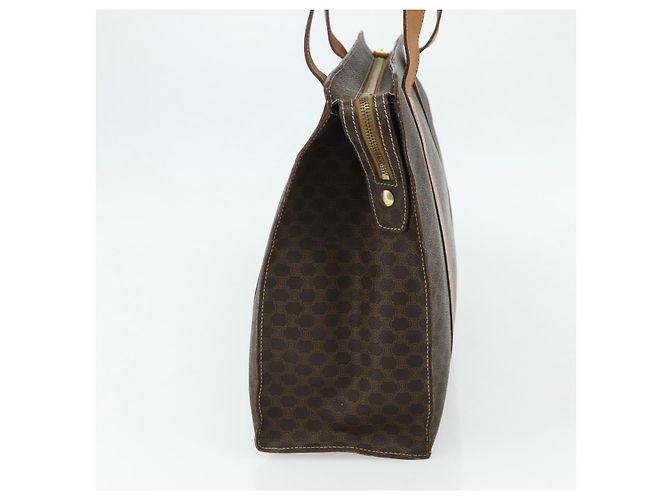 Céline Borsa tote in tela Macadam CELINE in pelle PVC marrone oro Auth ka4109 D'oro - vista 4