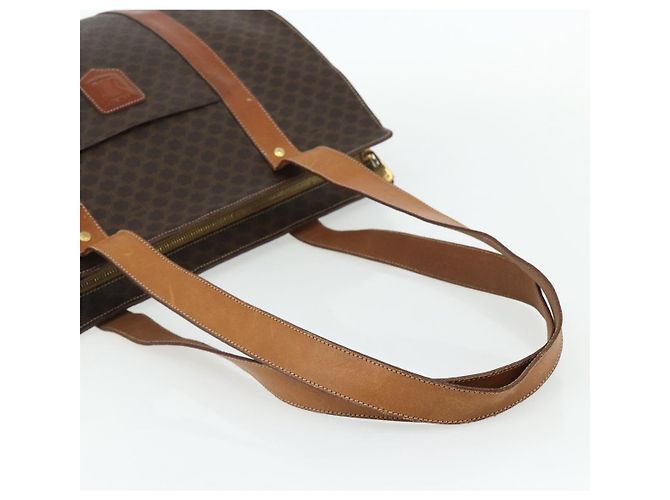 Céline Borsa tote in tela Macadam CELINE in pelle PVC marrone oro Auth ka4109 D'oro - vista 7
